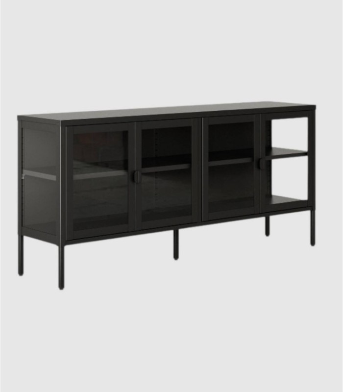 Titania dressoir van zwart glas