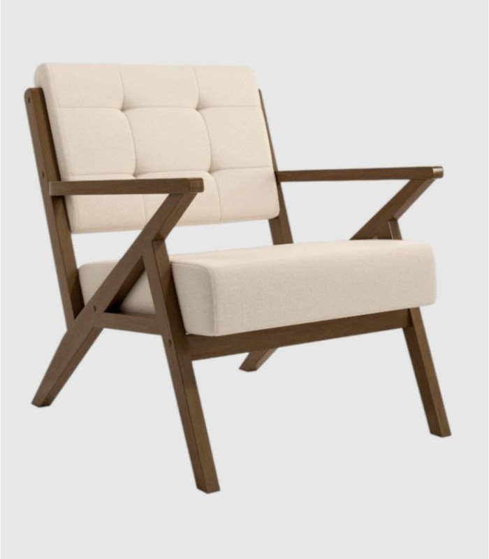 Sakura donker zandkleurige houten fauteuil