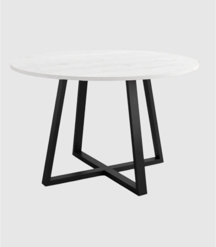 Mesa blanco negro pequeña Lugano