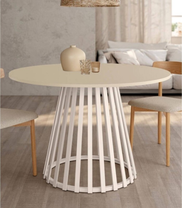 Delta round pearl ivory table
