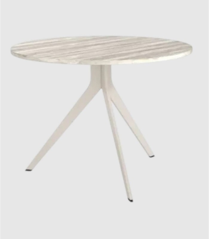 Orta kleine ivoorkleurige ronde tafel