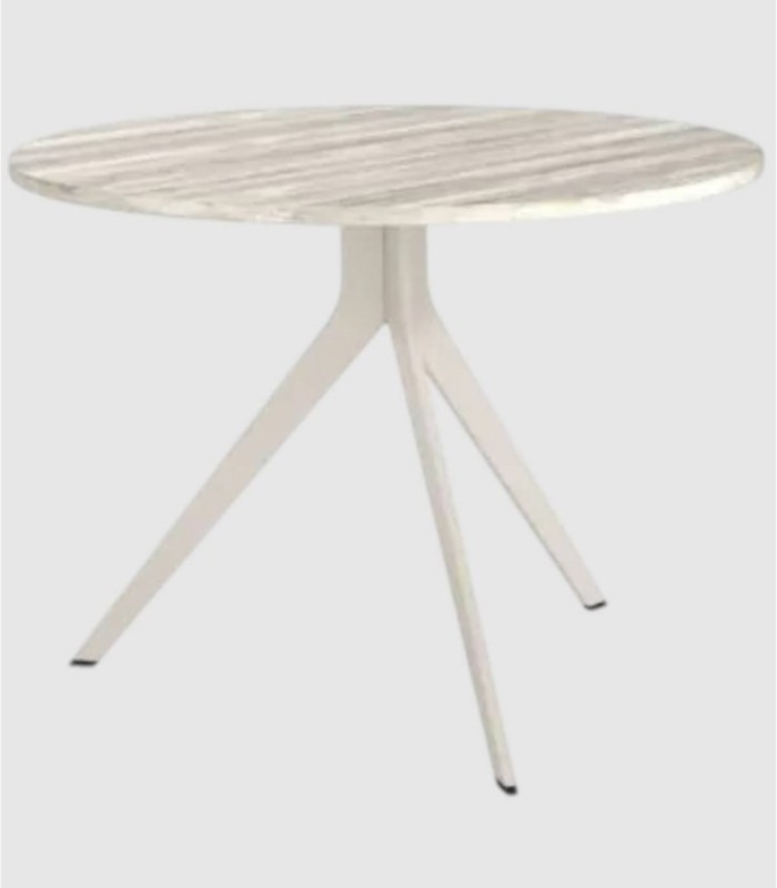 Orta grote ivoorkleurige ronde tafel