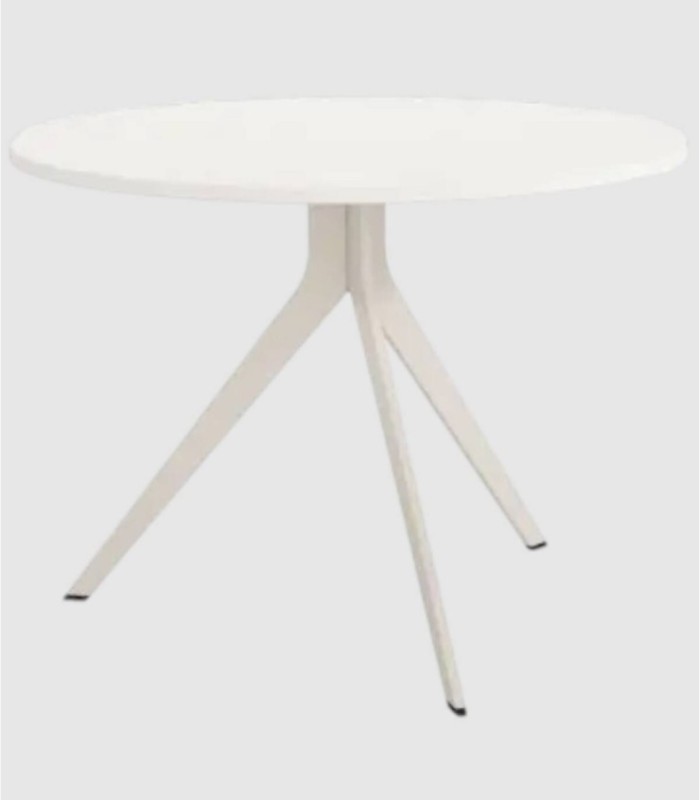Large round ivory white table Orta