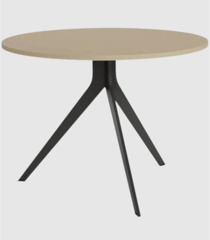Large black pearl round table Orta