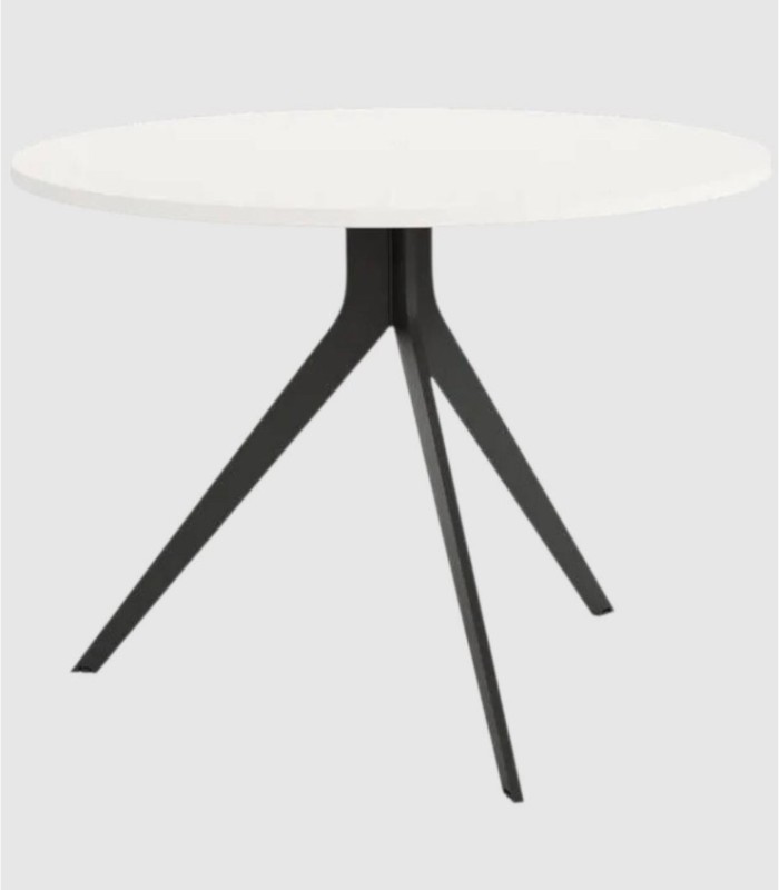 Large round black and white table Orta