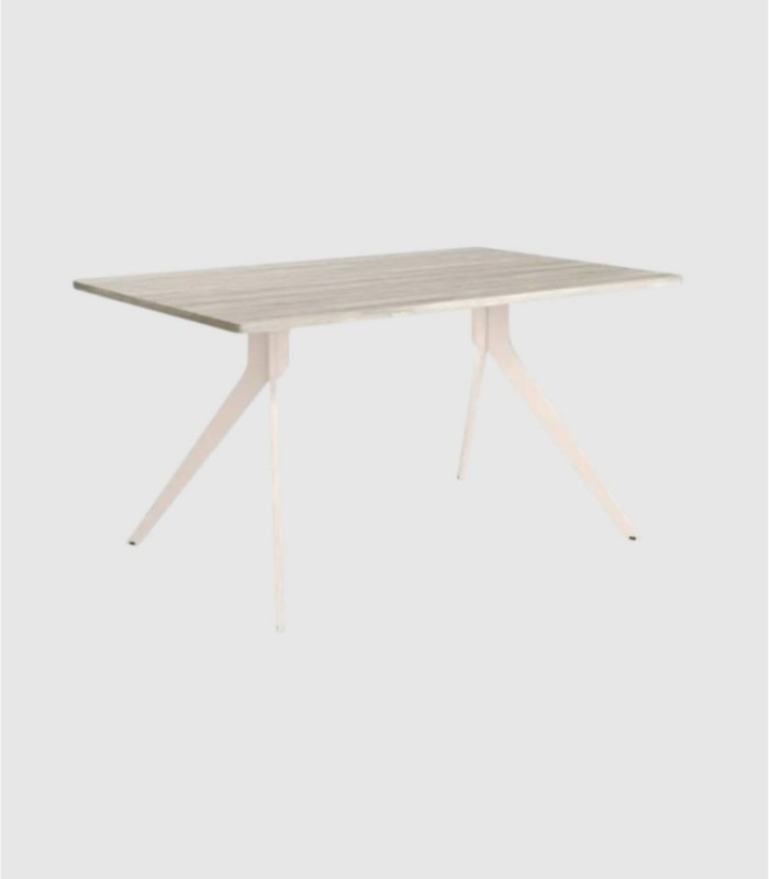 Iseo kleine ivoorkleurige artic rechthoekige tafel