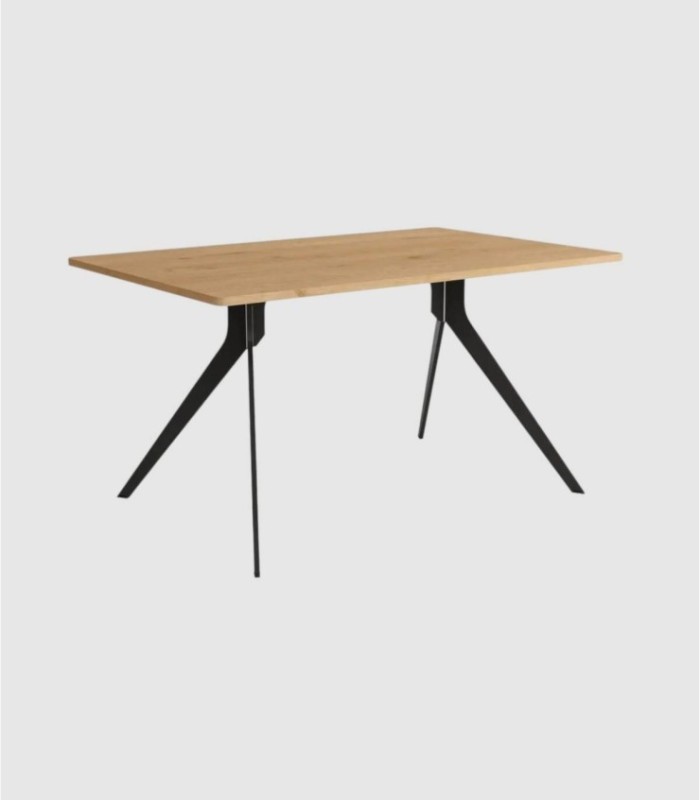 Kleine rechthoekige tafel van zwart eikenhout, Iseo