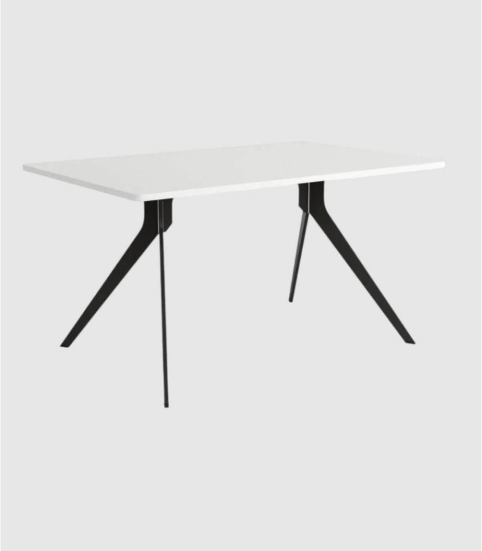 Iseo medium zwart witte rechthoekige tafel