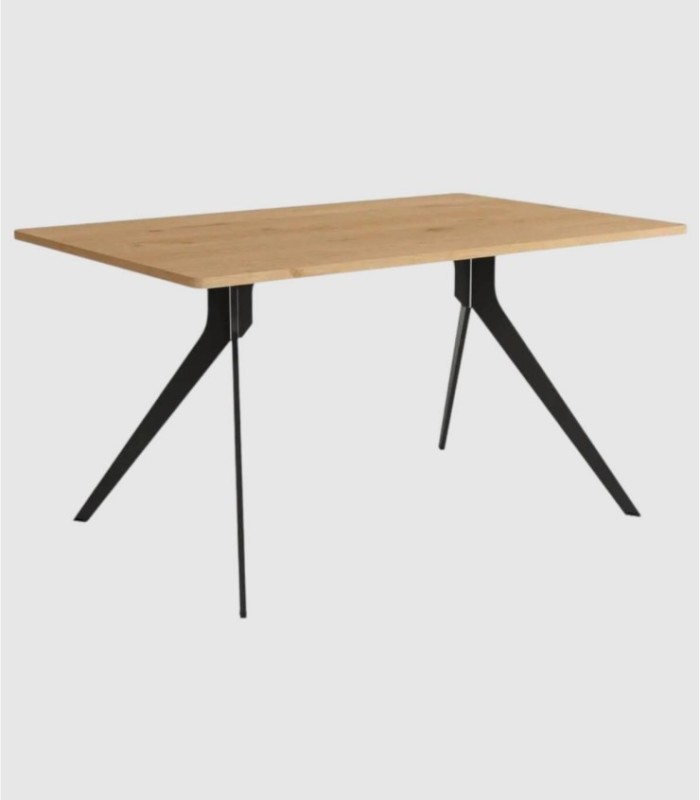 Grote rechthoekige tafel van zwart eikenhout, Iseo