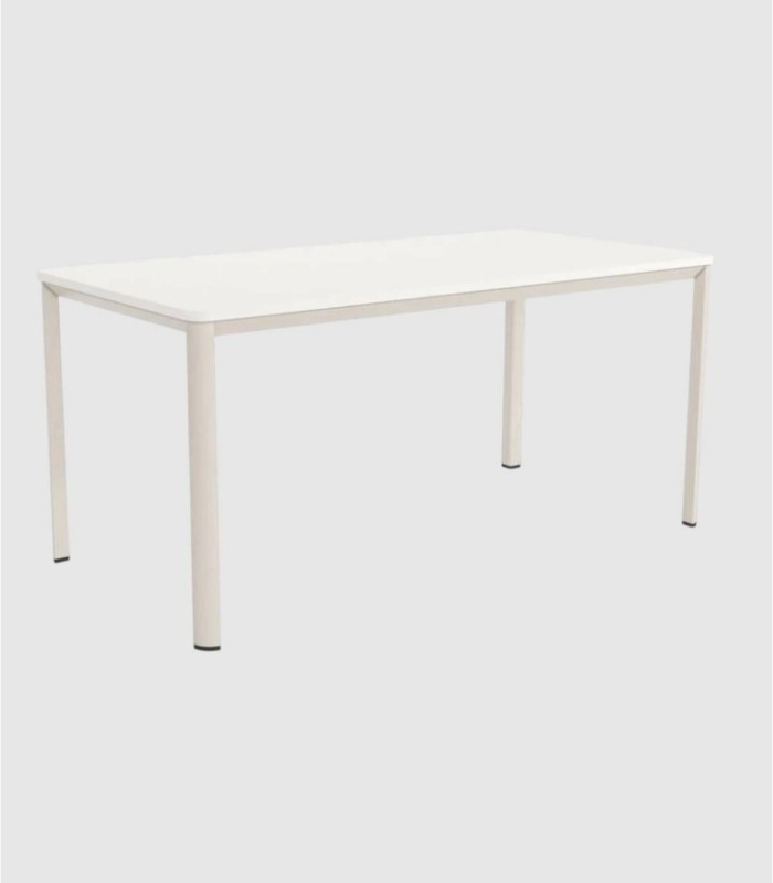 Mesa rectangular blanco marfil mediana grande Onea