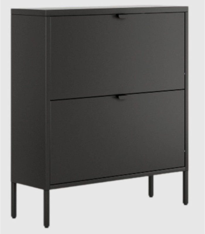 Zapatero 2 puertas negro Titania