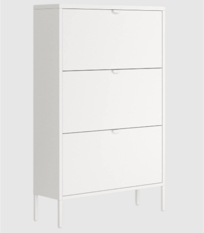 Titania schoenenkast met 3 deuren in crèmekleur