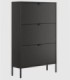 Zapatero 3 puertas negro Titania