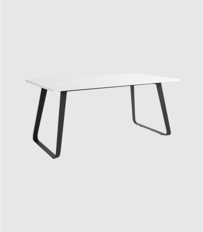 Small black and white table.