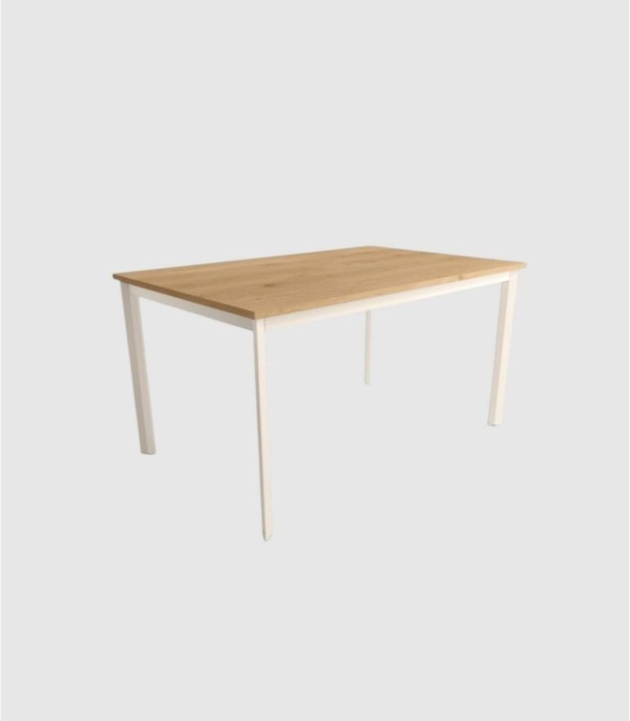 Garda vierkante tafel van ivoorkleurig eikenhout
