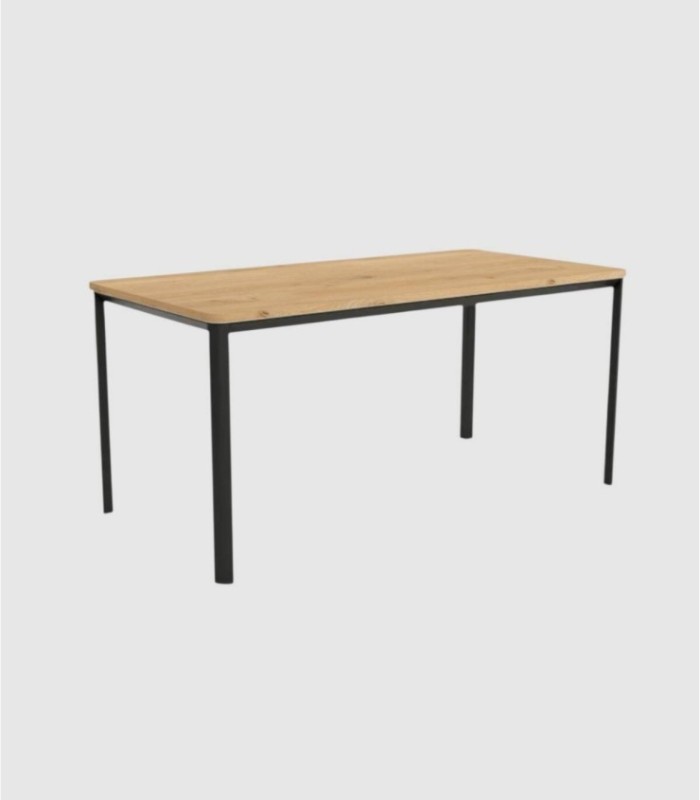 Kleine rechthoekige tafel van zwart eikenhout Onea