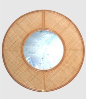 Espejo redondo ratán Mizza