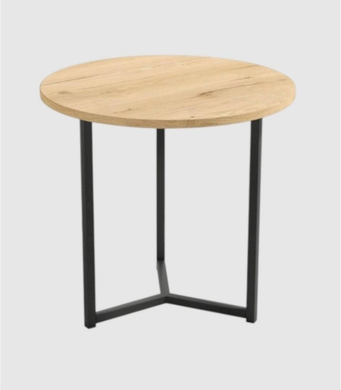 Small round table in Pacific oak