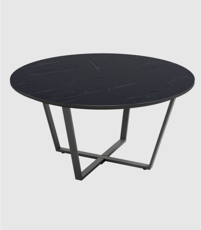 Mesa redonda grande marquina Egeo