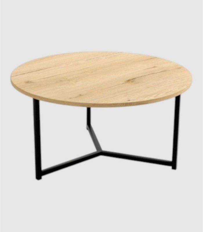 Large round table in Pacific oak