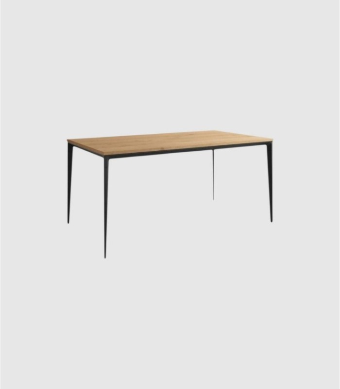 Ness vierkante tafel van zwart eikenhout