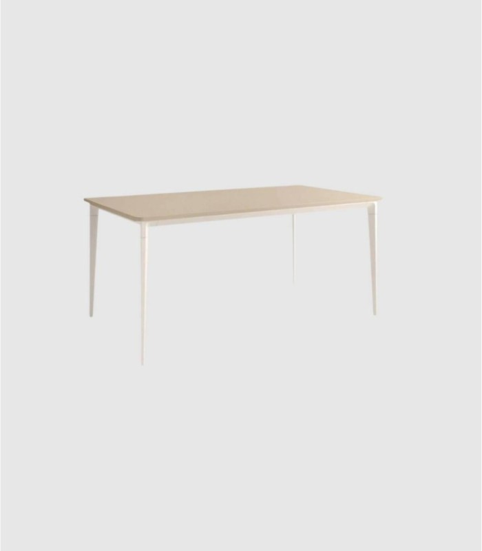 Ness vierkante tafel in ivoor en parelmoer