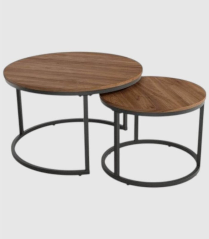 Set of 2 black java tables Hurón