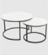 Set 2 mesas blanco negro Hurón