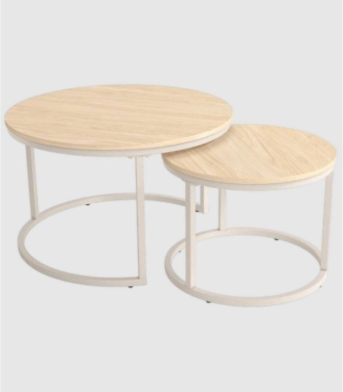 Set of 2 alpin ivory tables Hurón