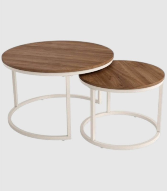 Set of 2 Hurón ivory java tables