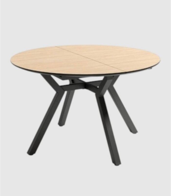 Mesa extensible alpin negro pequeña Cantábrico