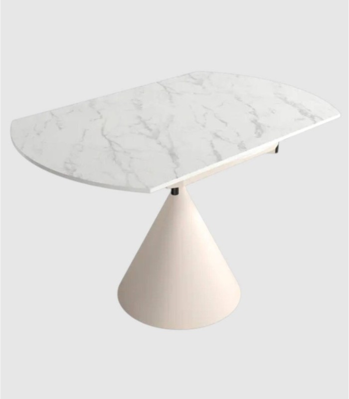 Loira uitschuifbare tafel van Carrara-ivoor