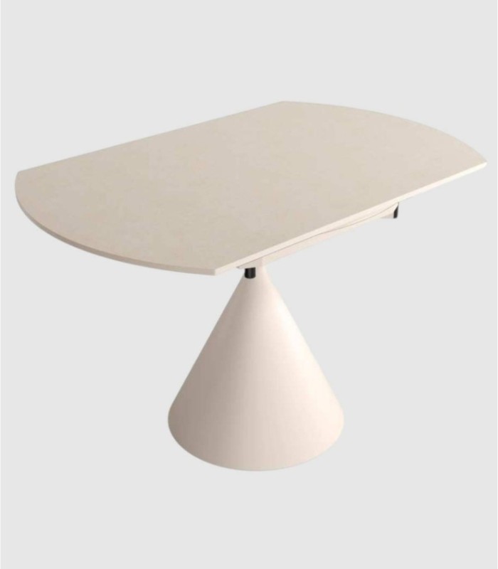 Loira uitschuifbare zandivoorkleurige tafel