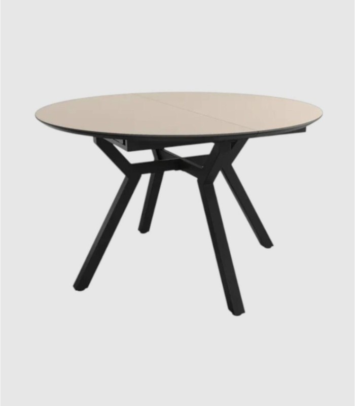 Ross extendable table, small, black and beige