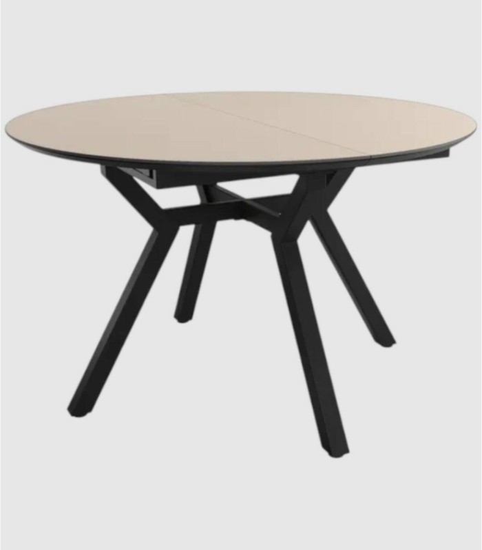 Grote zwartbeige uitschuifbare Ross tafel