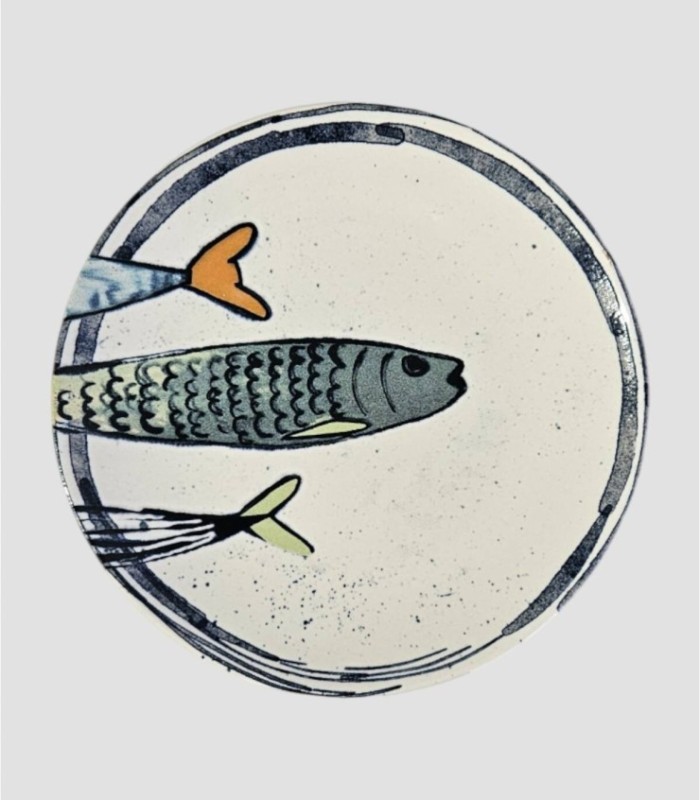 Plato llano con dibujos de pescados pequeño 2.0