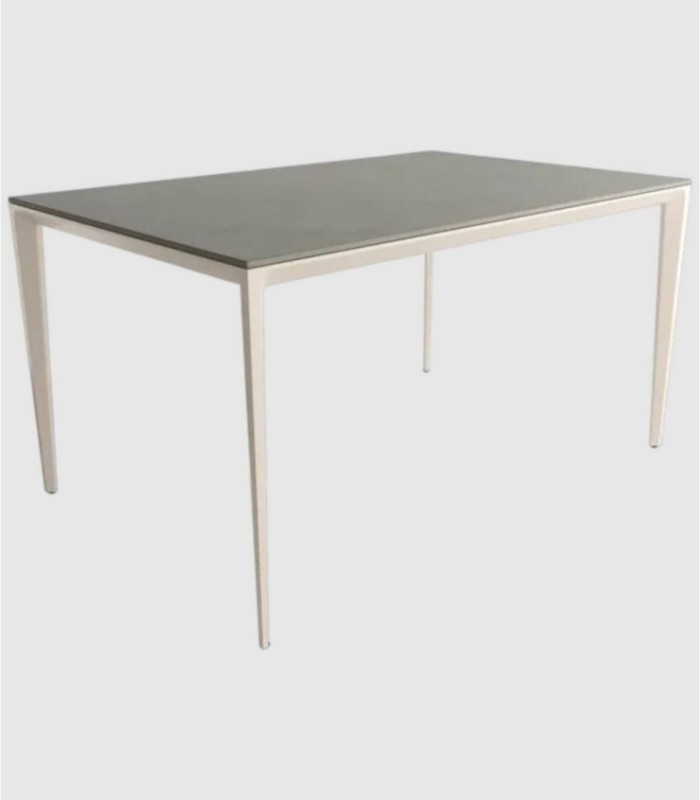 Large ivory Portland table by Cortés