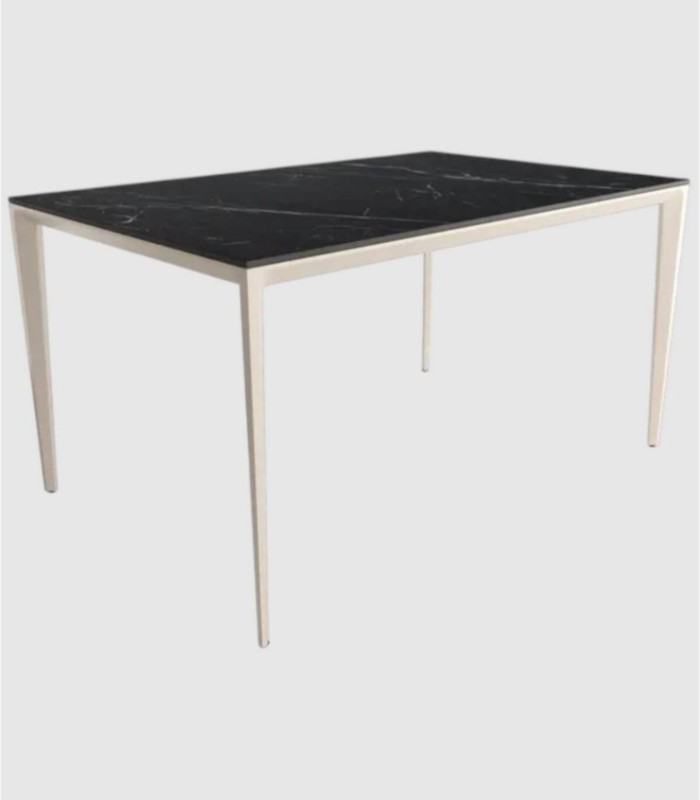 Large ivory Marquina table by Cortés