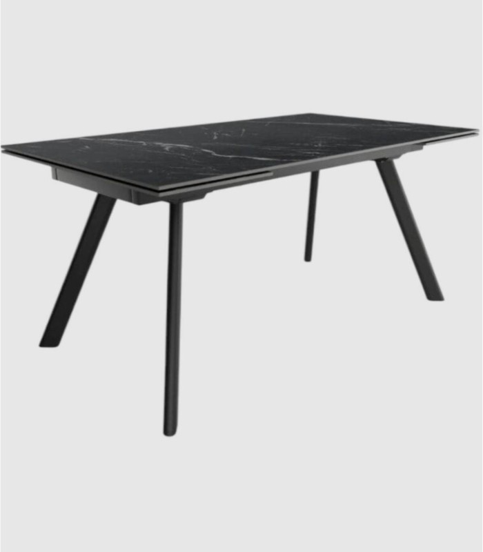 Tasman zwarte marquina uitschuifbare tafel
