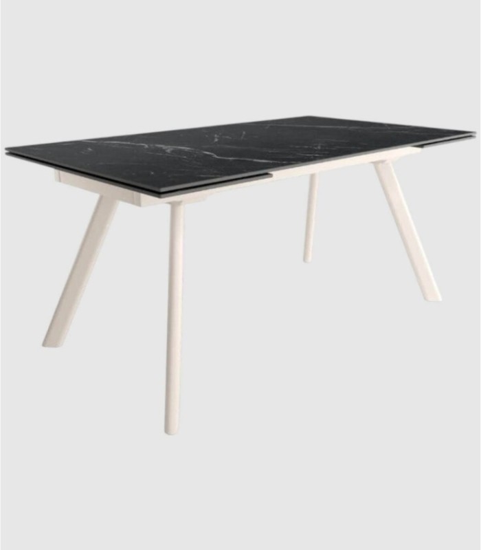 Tasman Ivory Marquina Extendable Table