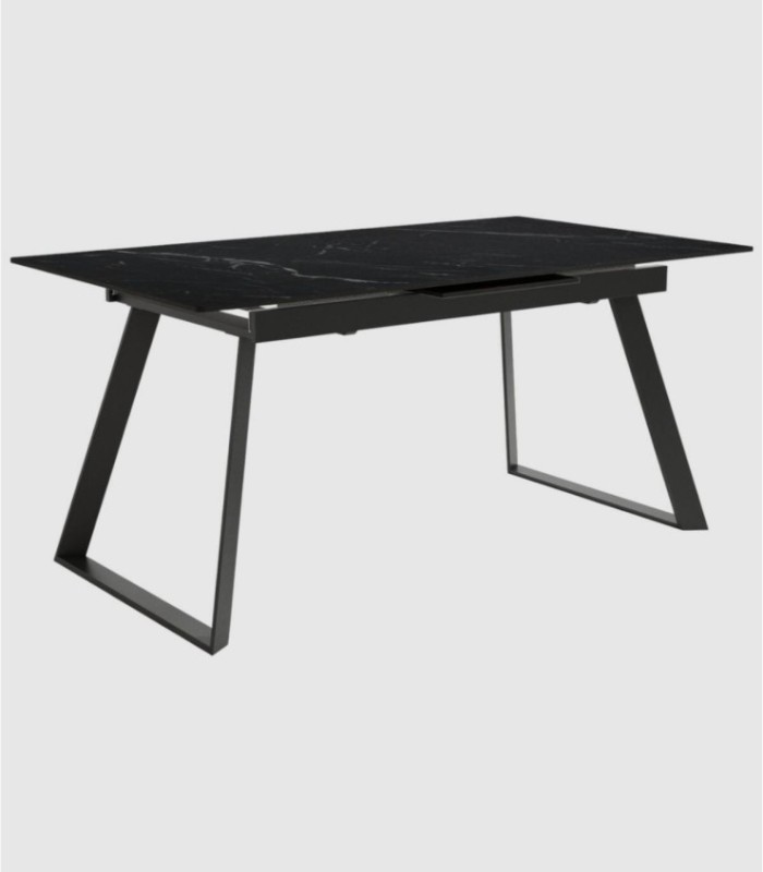 Large extendable black Saona table by Marquina
