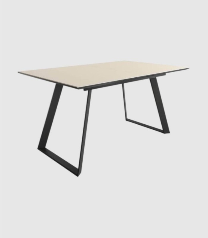 Small extendable Sena table, black and beige