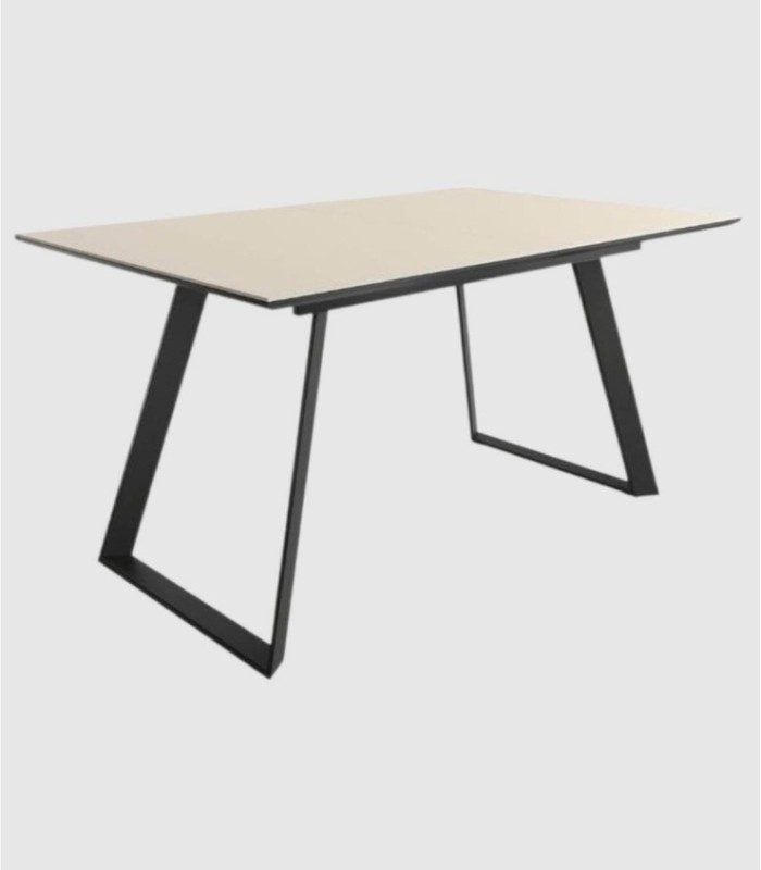 Large extendable Sena table, black and beige