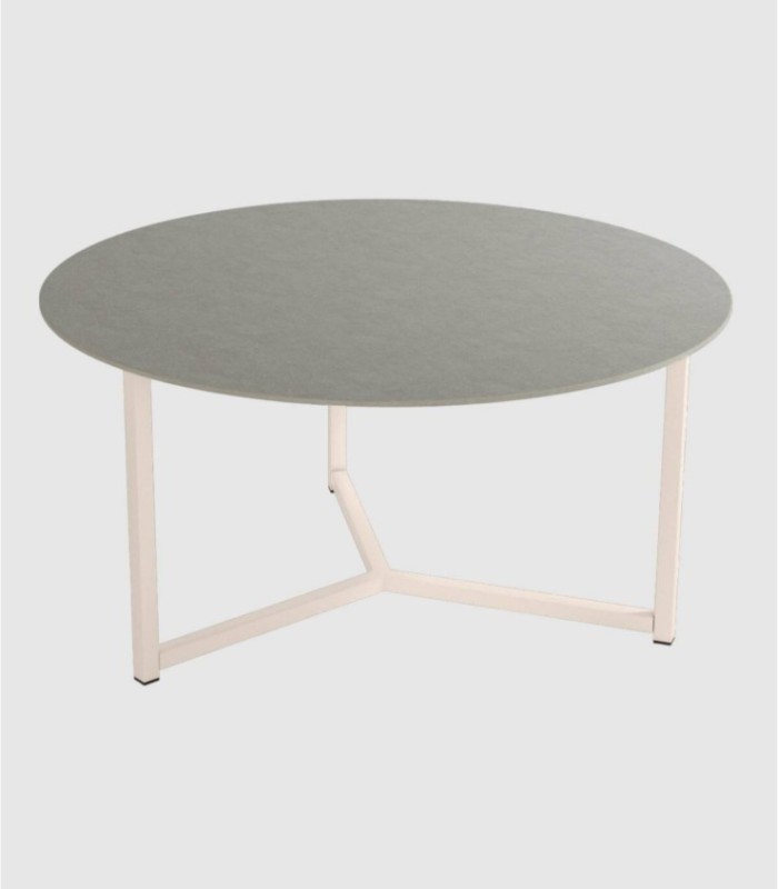 Large round ivory Balearic table from Portland