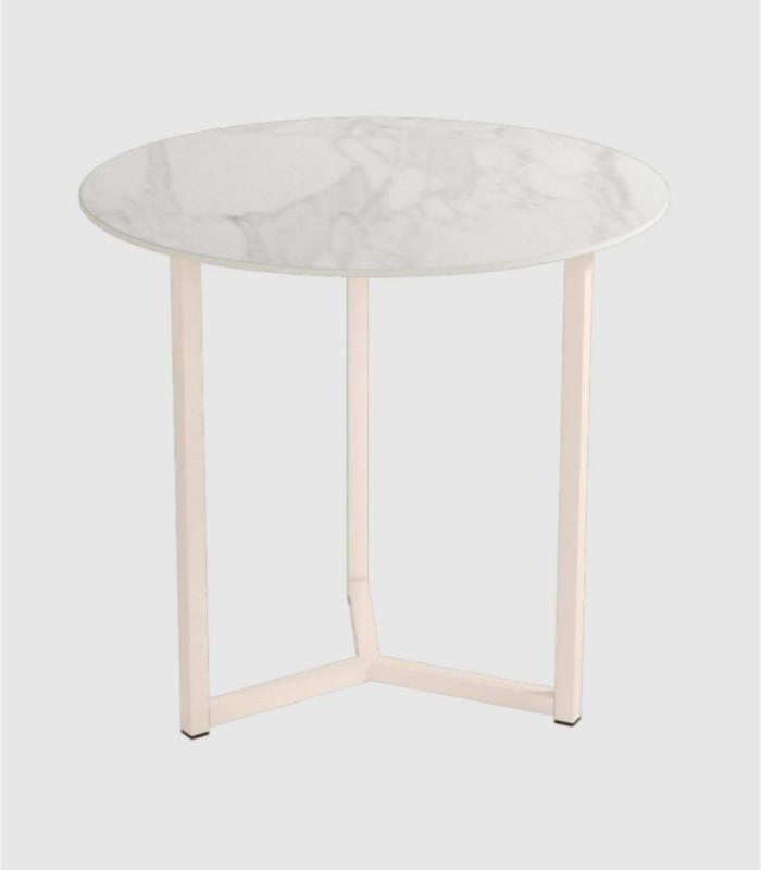 Small Balearic table, ivory Carrara