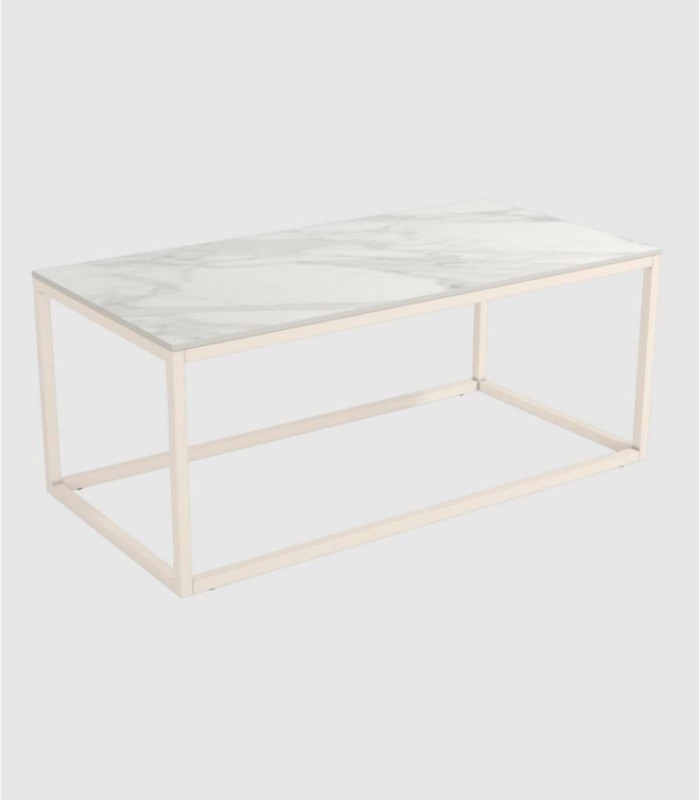 Balear rechthoekige tafel, Carrara ivoor