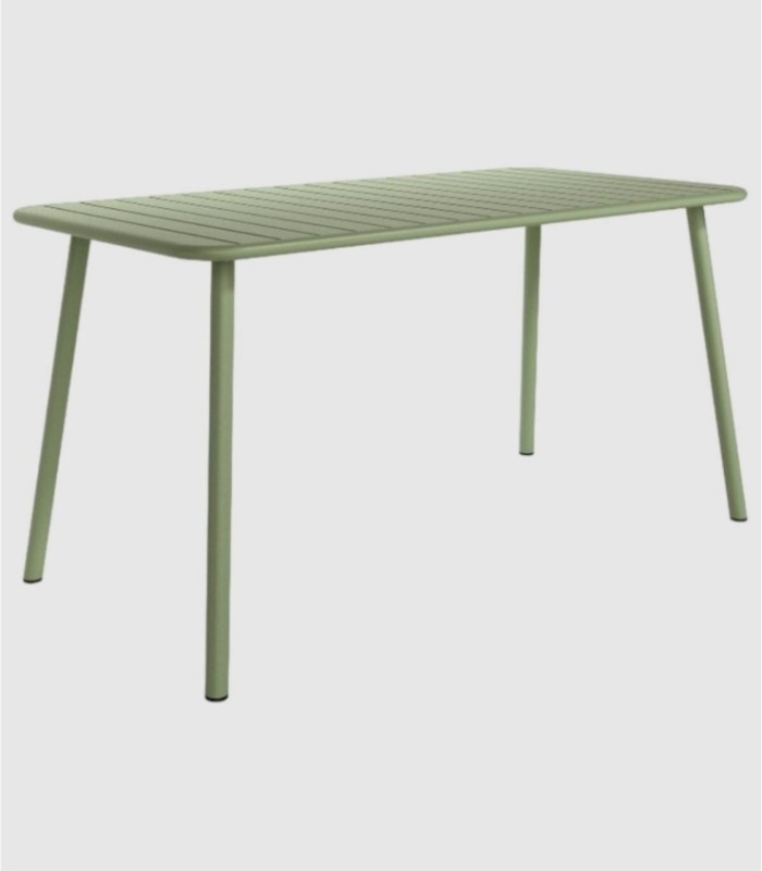 Mesa metálica Honolulu verde tiza grande