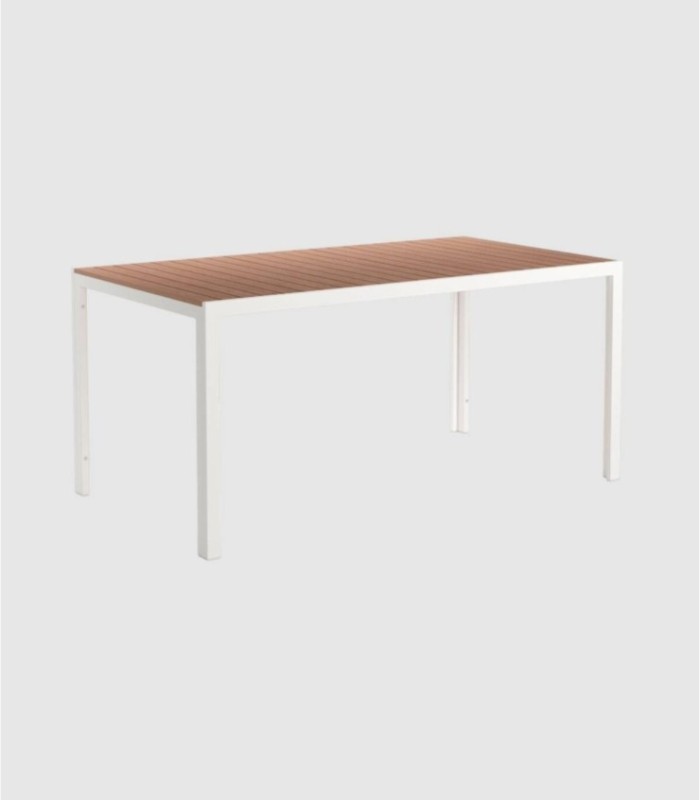 Marea witte rechthoekige tafel, middelgroot klein