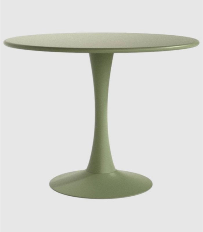 Mesa redonda Capri verde tiza grande