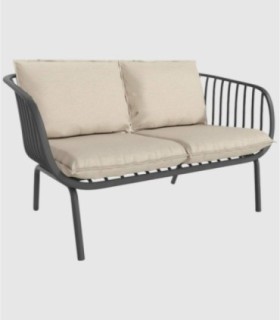 Aruba graphite 2-seater armchair